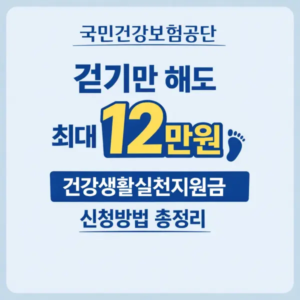 국민건강보험공단 걷기지원금 받는 법｜건강생활실천지원금 최대 12만원 지역·신청 총정리